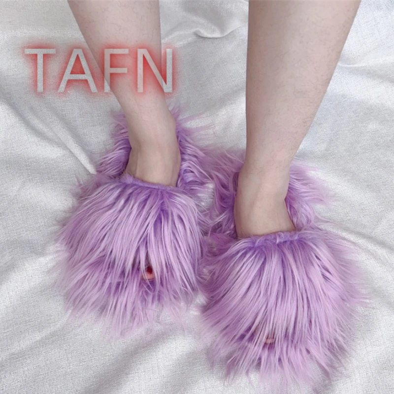 Women's Fuzzy Fur Slippers Open Toe Slides With Plush Lining Comfortable Indoor Shoes Punk Style Spicy Girl Fur Slippers 36-46
Women's Fuzzy Fur Slippers Open Toe Slides With Plush Lining Comfortable Indoor Shoes Punk Style Spicy Girl Fur Slippers 36-46