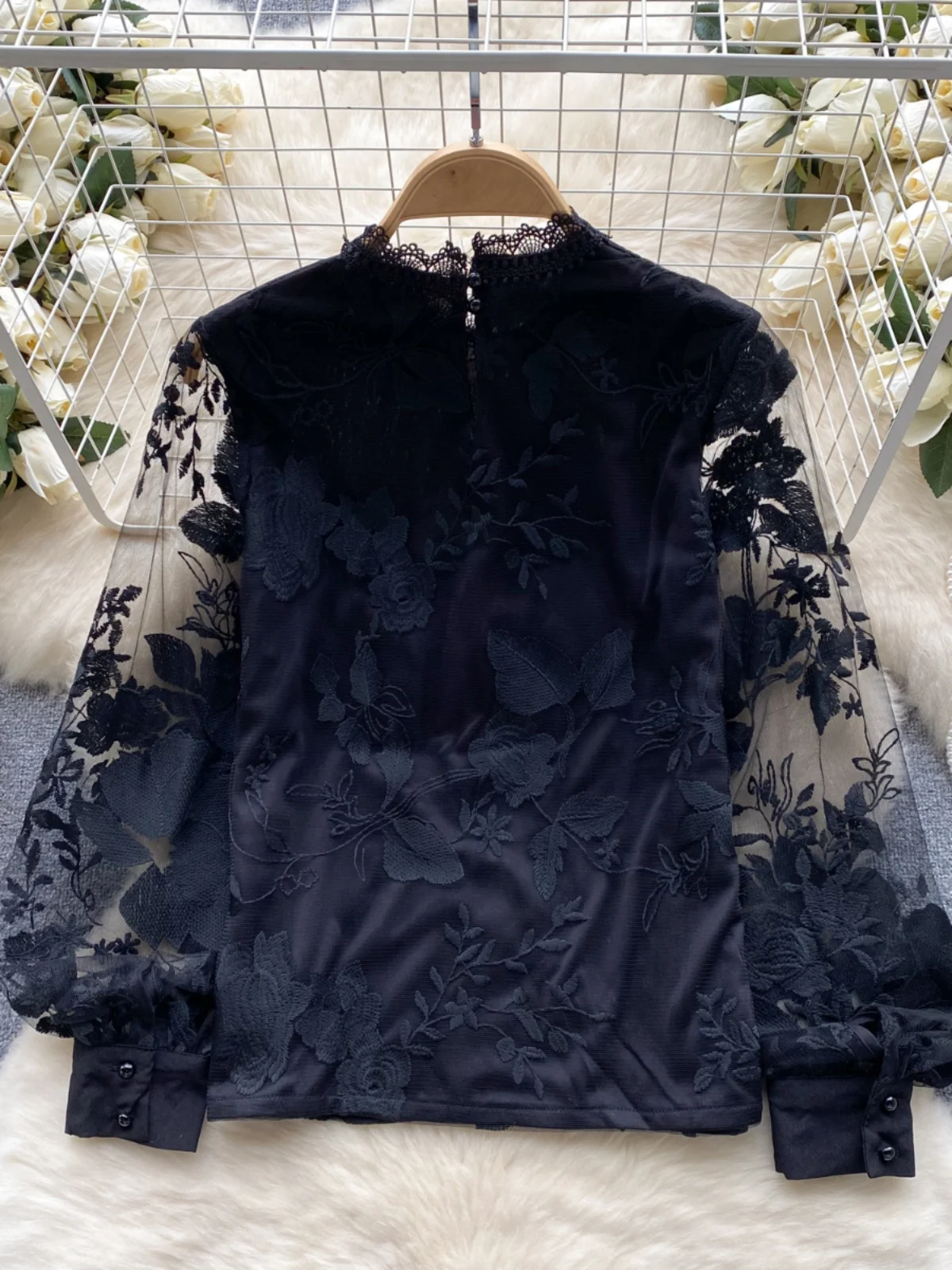 Ele Lace Bubble Sve See-tough irt Women's Loose Slimming Versatile Chic Trendy Women's Premium Feel Top
Ele Lace Bubble Sve See-tough irt Women's Loose Slimming Versatile Chic Trendy Women's Premium Feel Top