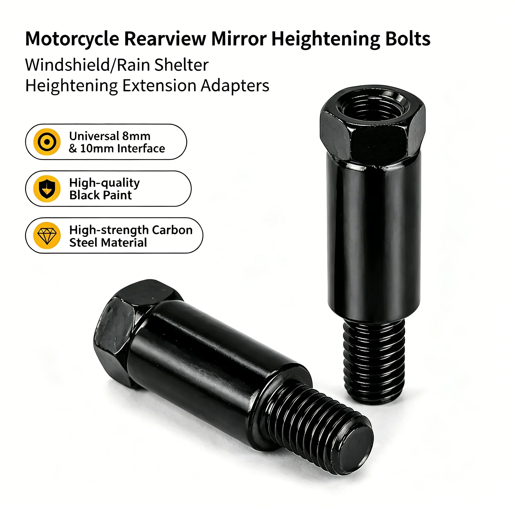 Extension Stud Black Carbon Steel Mirror Riser Adapter Screw For Electric Scooter M80C M85C M95C Rearview Mirror Mount Mod Acce
Extension Stud Black Carbon Steel Mirror Riser Adapter Screw For Electric Scooter M80C M85C M95C Rearview Mirror Mount Mod Acce