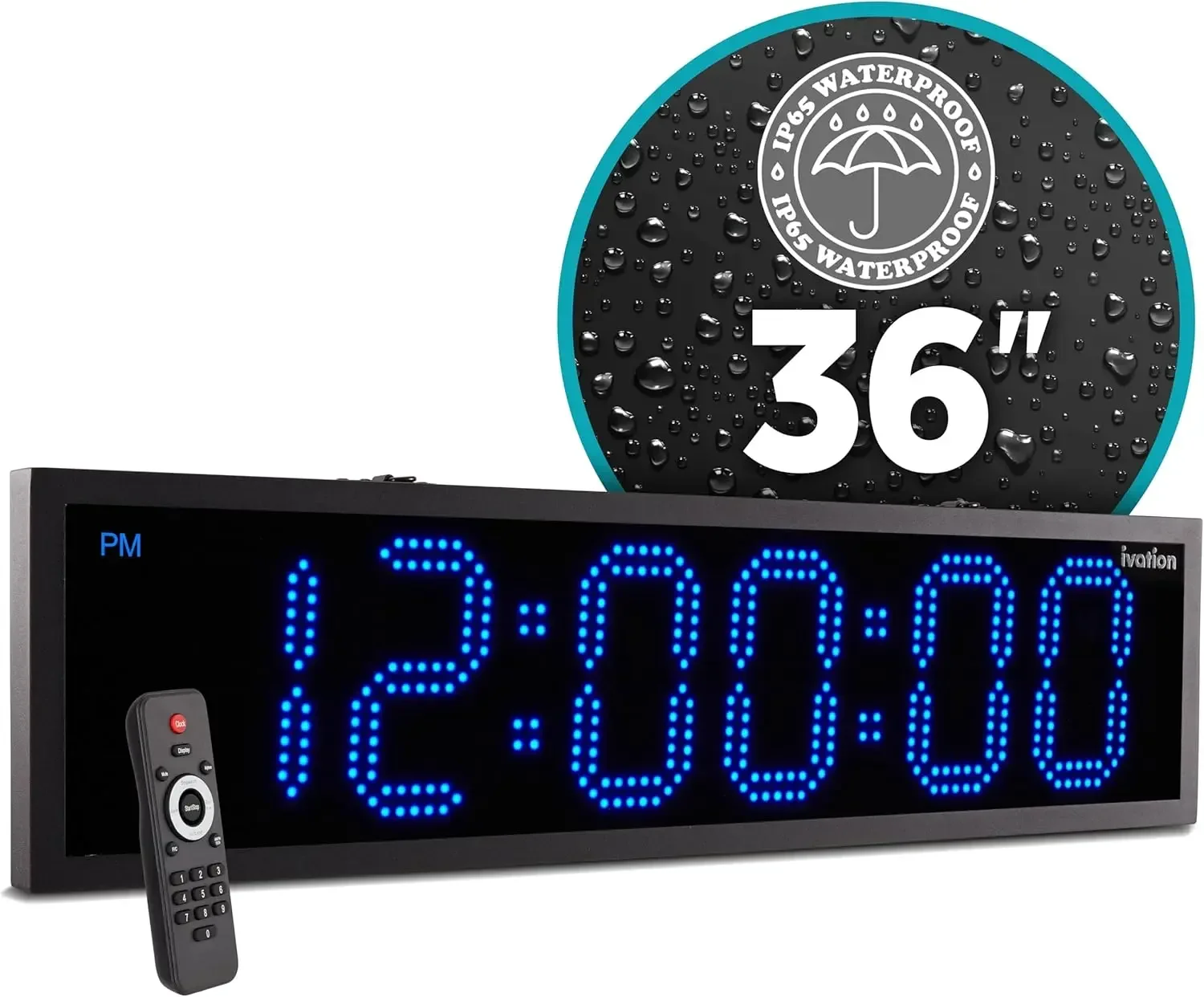 Outdoor Digital Clock Auto Time Sync Led Large Display Stopwatch Timer Alarm Temperature Date Wall Chain Mount Blue
Outdoor Digital Clock Auto Time Sync Led Large Display Stopwatch Timer Alarm Temperature Date Wall Chain Mount Blue