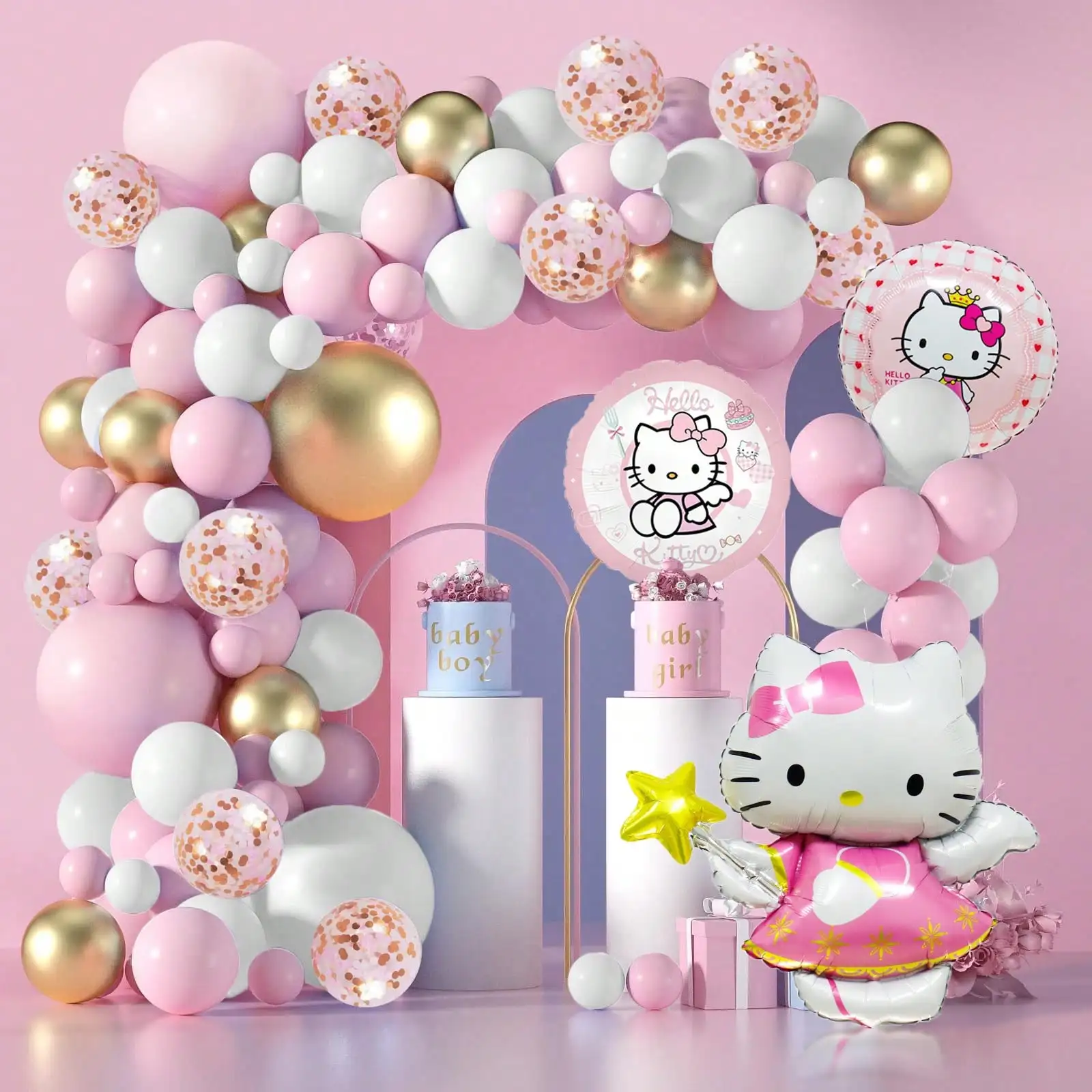 119pcs/set Hello Kitty Rose Gold Balloons for Birthday Parties, Graduations, Holiday Parties, Weddings, Holiday Decorations
119pcs/set Hello Kitty Rose Gold Balloons for Birthday Parties, Graduations, Holiday Parties, Weddings, Holiday Decorations