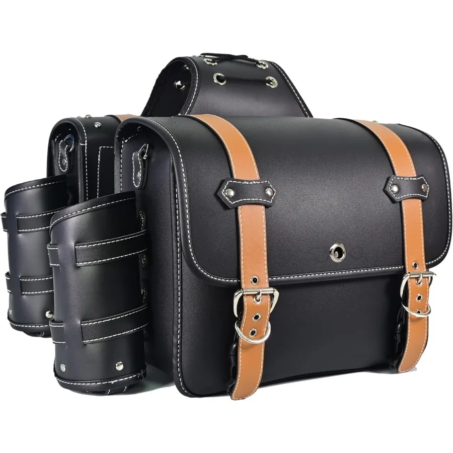 Universal Motorcycle Saddlebags with Waterproof PVC Faux Leather Design for Motorbike Storage Throw Over Side Tool Bags with Cu
Universal Motorcycle Saddlebags with Waterproof PVC Faux Leather Design for Motorbike Storage Throw Over Side Tool Bags with Cu