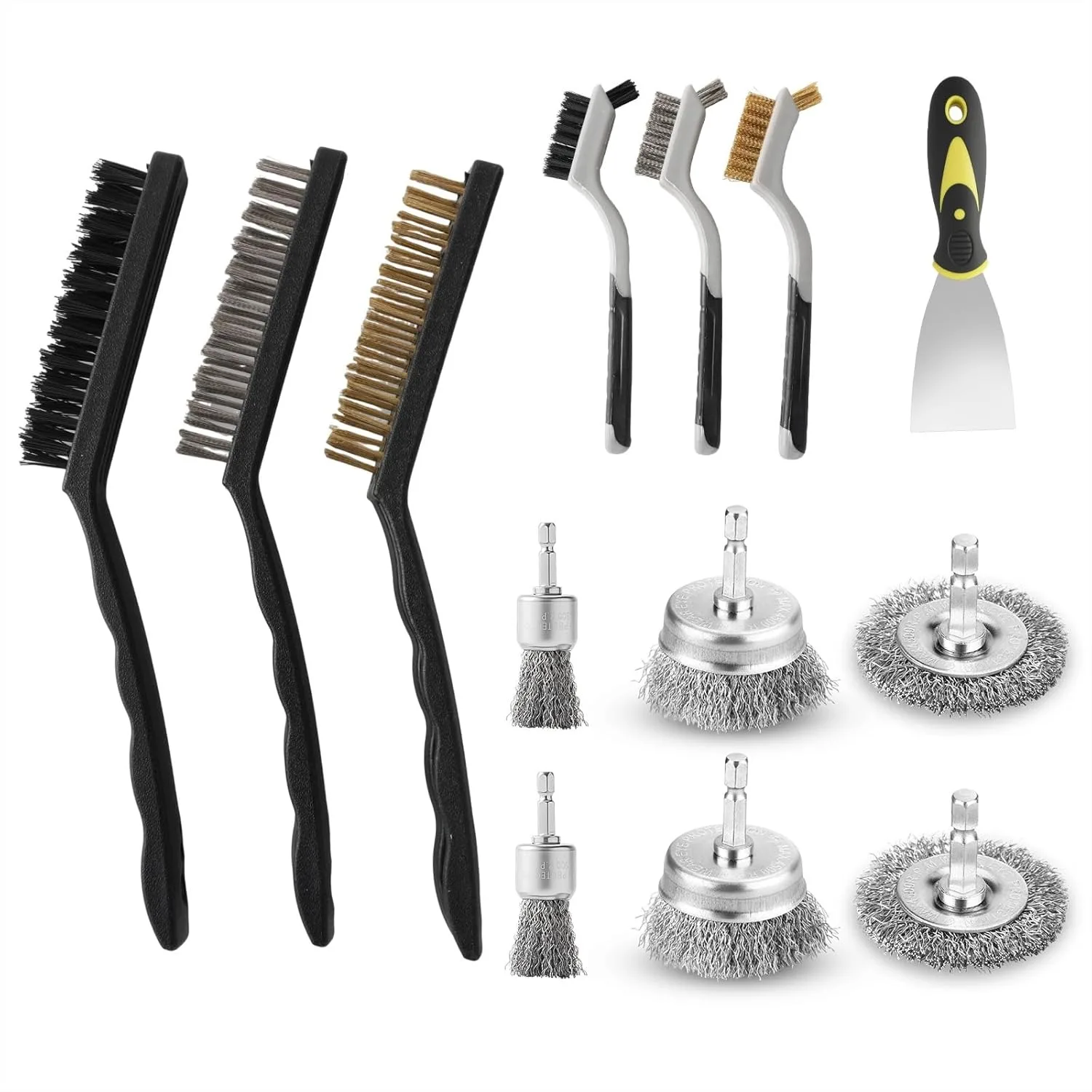 13-Piece Carbon Steel Wire Wheel Brush Set for Drill, Remove Rust & Paint
13-Piece Carbon Steel Wire Wheel Brush Set for Drill, Remove Rust & Paint