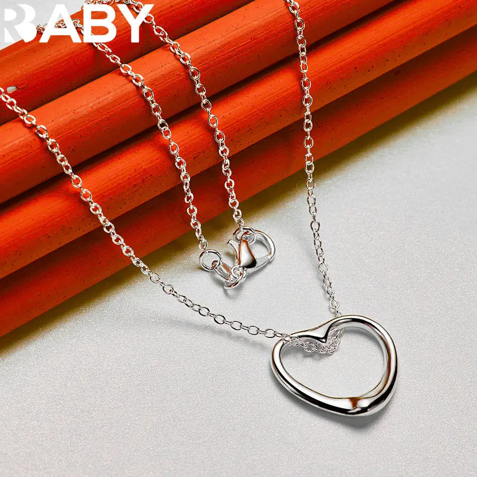URBABY 925 Sterling Silver Rose Gold Love Heart Pendant Necklace For Women Chain Fashion Jewelry Charm Wedding Accessories
URBABY 925 Sterling Silver Rose Gold Love Heart Pendant Necklace For Women Chain Fashion Jewelry Charm Wedding Accessories