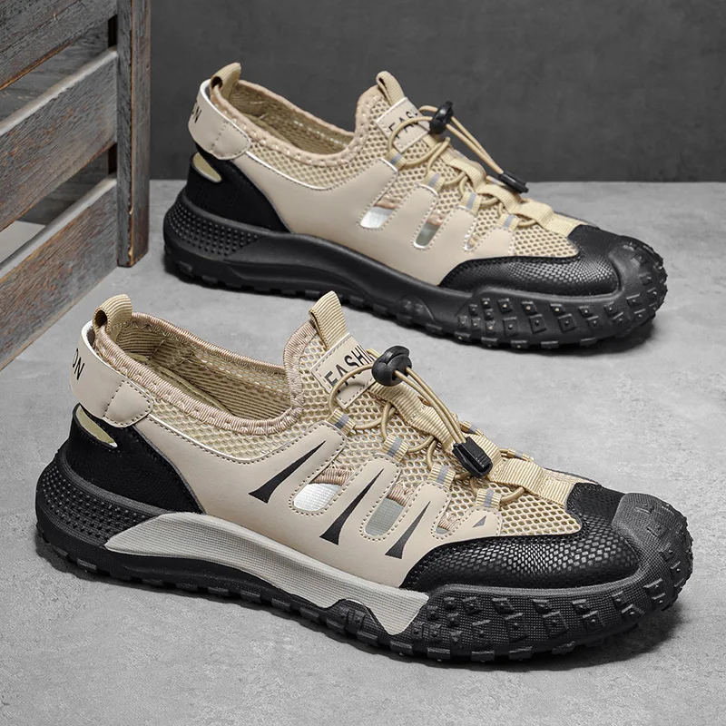 Men's summer hollow sandals breathable mesh anti slip soft sole beach shoes outdoor casual shoes sports shoes trendy shoes
Men's summer hollow sandals breathable mesh anti slip soft sole beach shoes outdoor casual shoes sports shoes trendy shoes