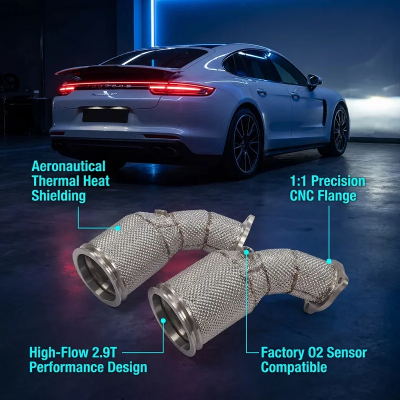 1:1 Precision Fitment Downpipe for Porsche Panamera 971 2.9T Platform SUS304 Exhaust Pipes with CNC Machined Flange
1:1 Precision Fitment Downpipe for Porsche Panamera 971 2.9T Platform SUS304 Exhaust Pipes with CNC Machined Flange