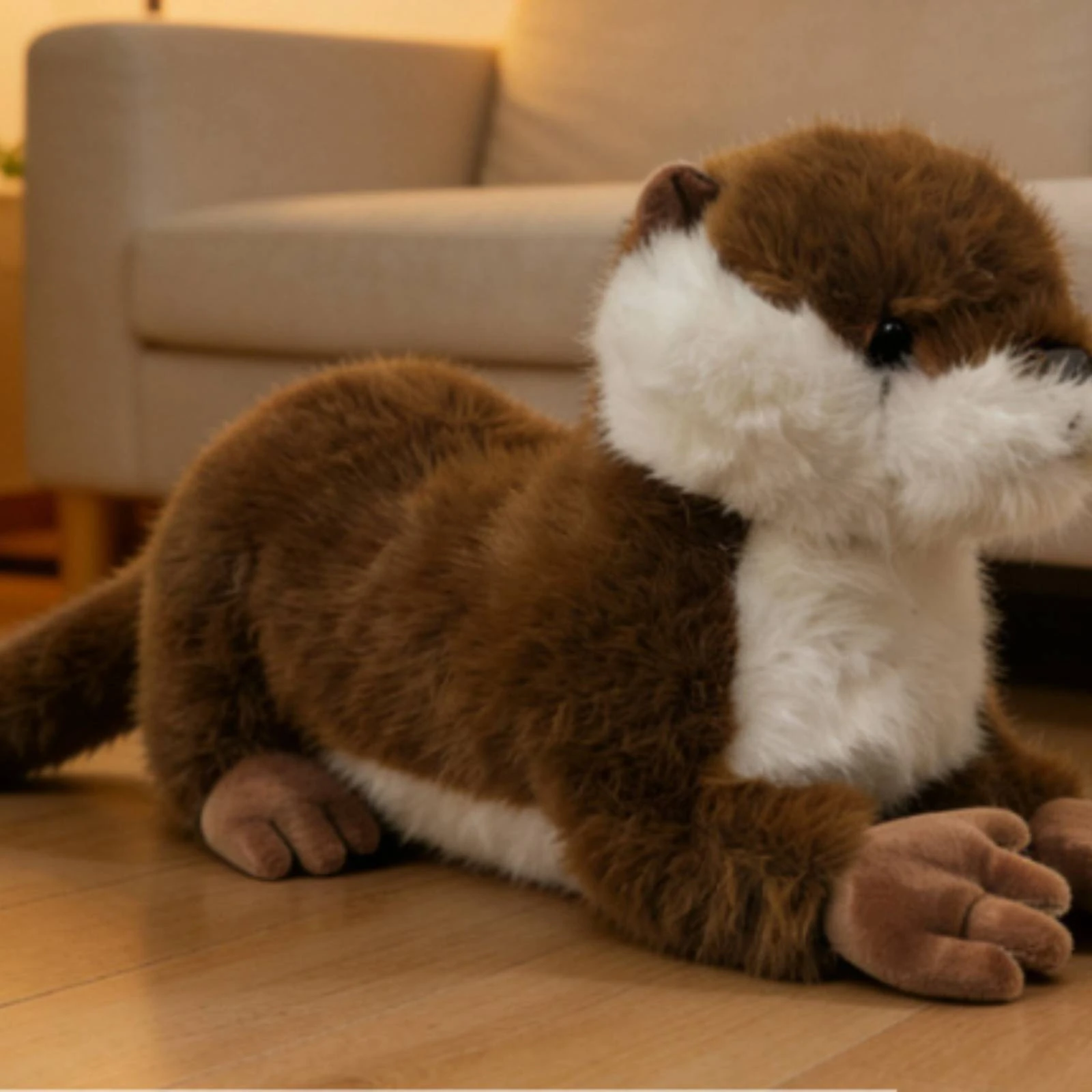 Lying Otter Toy 40 Cm Soft Faux Faux Hair Otter Brown and White Padded Paws
Lying Otter Toy 40 Cm Soft Faux Faux Hair Otter Brown and White Padded Paws