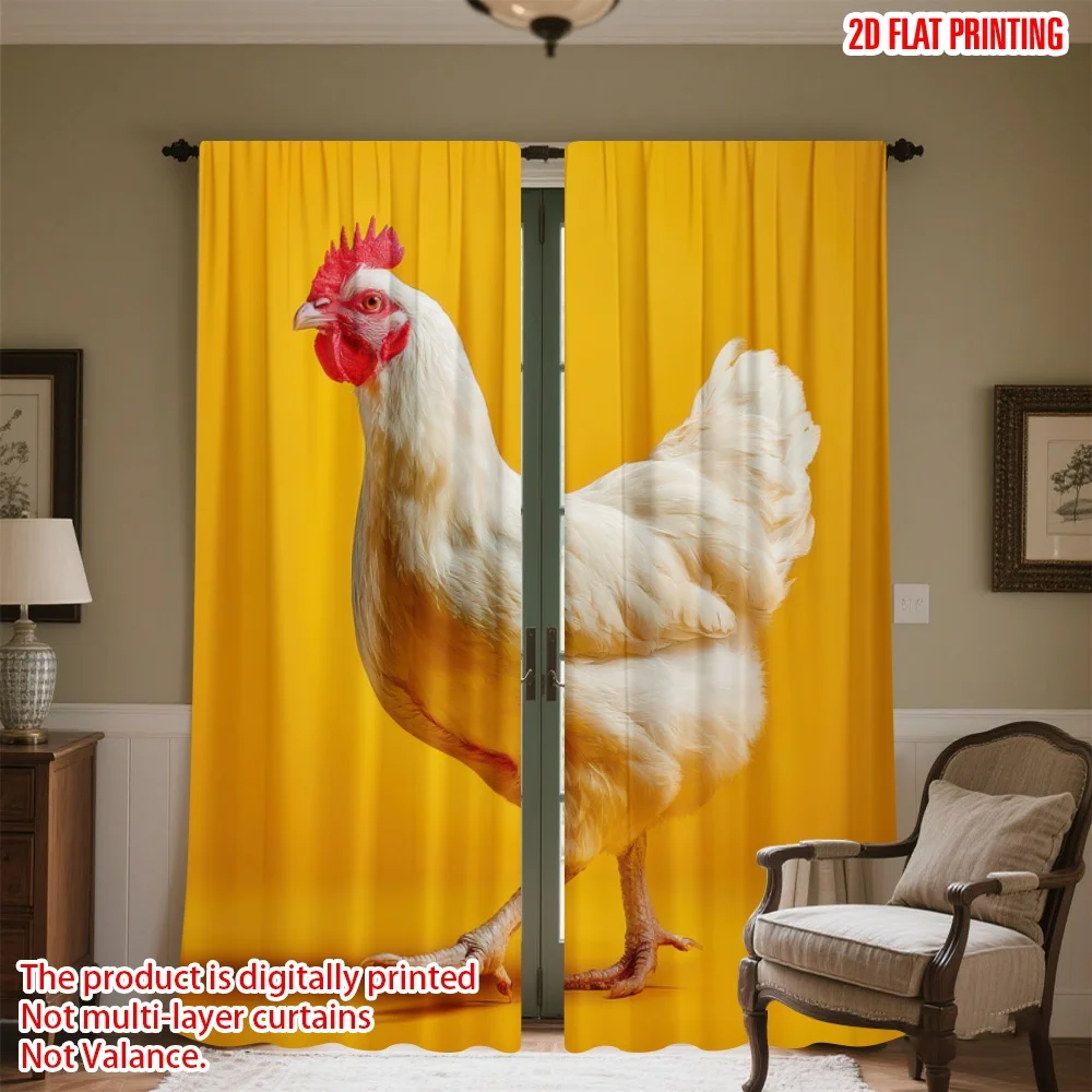 2D flat printing 2pcs Scene Curtain White Chicken on Yellow Digital Printed Polyester Drapes Party Decorations Use for All
2D flat printing 2pcs Scene Curtain White Chicken on Yellow Digital Printed Polyester Drapes Party Decorations Use for All