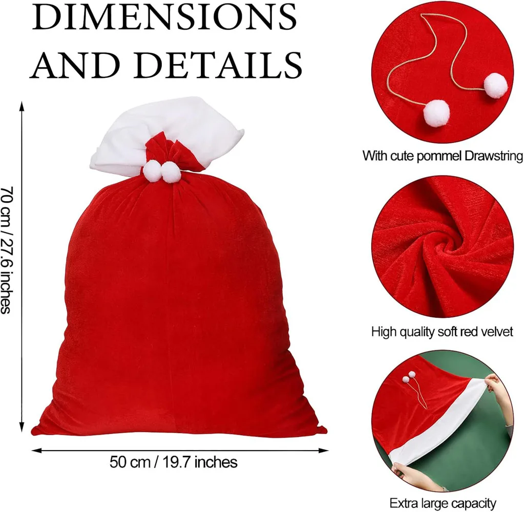 Large Red Velvet Santa Claus Gift Bag With Drawstring Christmas Present Xmas Toys Holiday Party Favor Sack
Large Red Velvet Santa Claus Gift Bag With Drawstring Christmas Present Xmas Toys Holiday Party Favor Sack