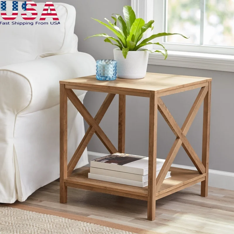 Square Farmhouse Side Table with Bottom Shelf Rustic Storage Furniture Living Room Den Office
Square Farmhouse Side Table with Bottom Shelf Rustic Storage Furniture Living Room Den Office