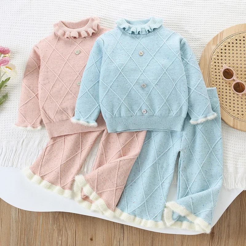 Комплекты трикотажной одежды для девочек, осенне-зимние детские шерстяные трикотажные свитера, топы и брюки, костюм принцессы из 2 предметов для малышей, детская одежда для детей 5 лет
Комплекты трикотажной одежды для девочек, осенне-зимние детские шерстяные трикотажные свитера, топы и брюки, костюм принцессы из 2 предметов для малышей, детская одежда для детей 5 лет