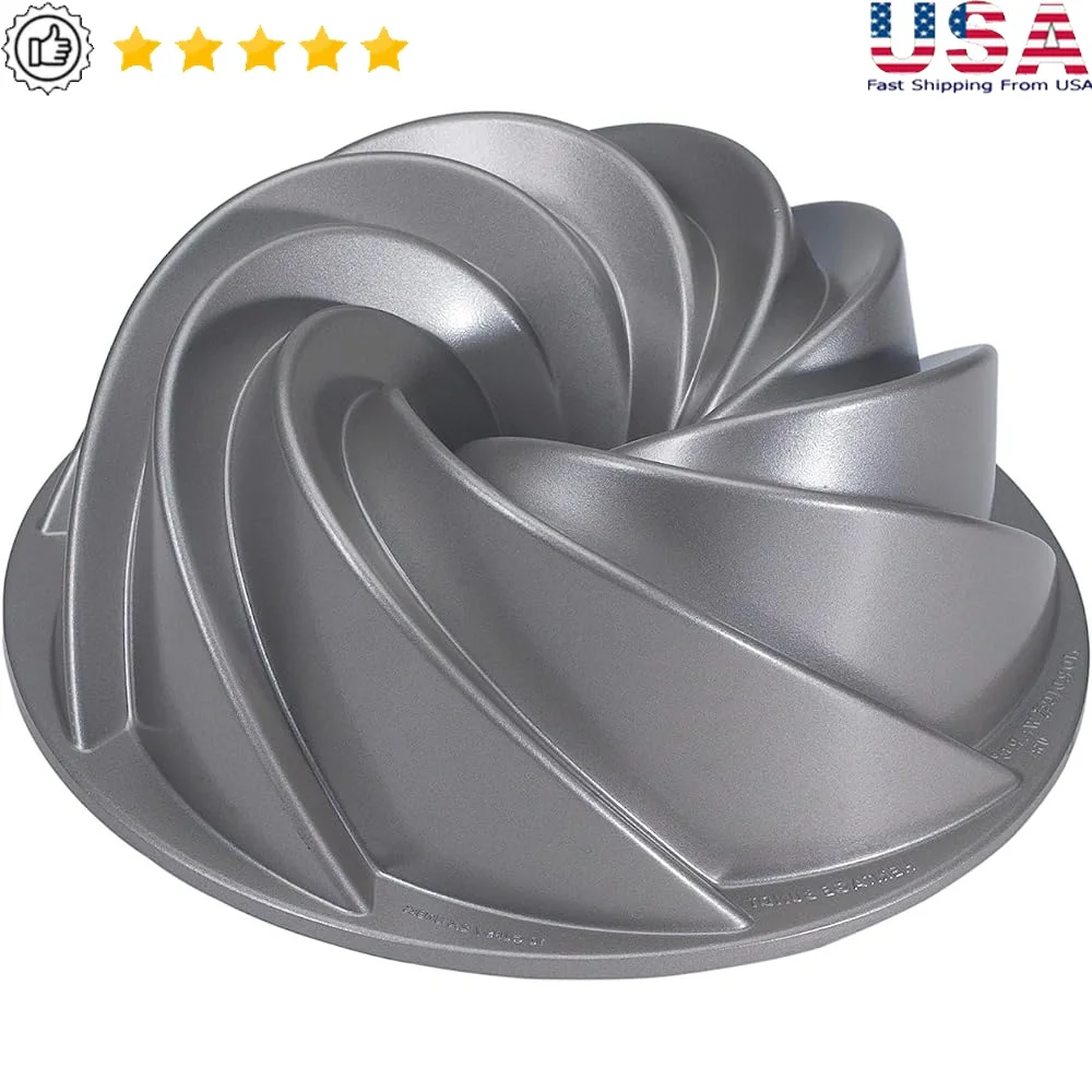 Heritage Bundt Pan Nonstick Cast Aluminum Oven Safe Baking Mold Easy Release Durable Bakeware 10 Cup Capacity Kitchen Essential
Heritage Bundt Pan Nonstick Cast Aluminum Oven Safe Baking Mold Easy Release Durable Bakeware 10 Cup Capacity Kitchen Essential