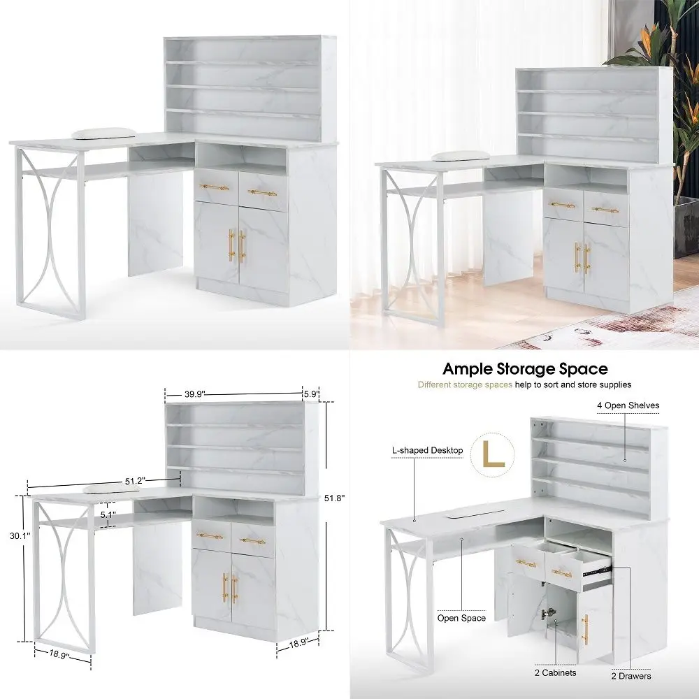 LShaped Nail Desk for Storage, Versatile Manicure Table with Drawers, Nail Desk with Cabinets, Professional Manicure Workstatio
LShaped Nail Desk for Storage, Versatile Manicure Table with Drawers, Nail Desk with Cabinets, Professional Manicure Workstatio