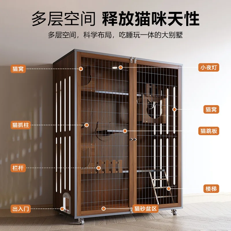 Cat Villa Solid Wood, Cage Home Space Cat House Luxury Indoor Cat House
Cat Villa Solid Wood, Cage Home Space Cat House Luxury Indoor Cat House
