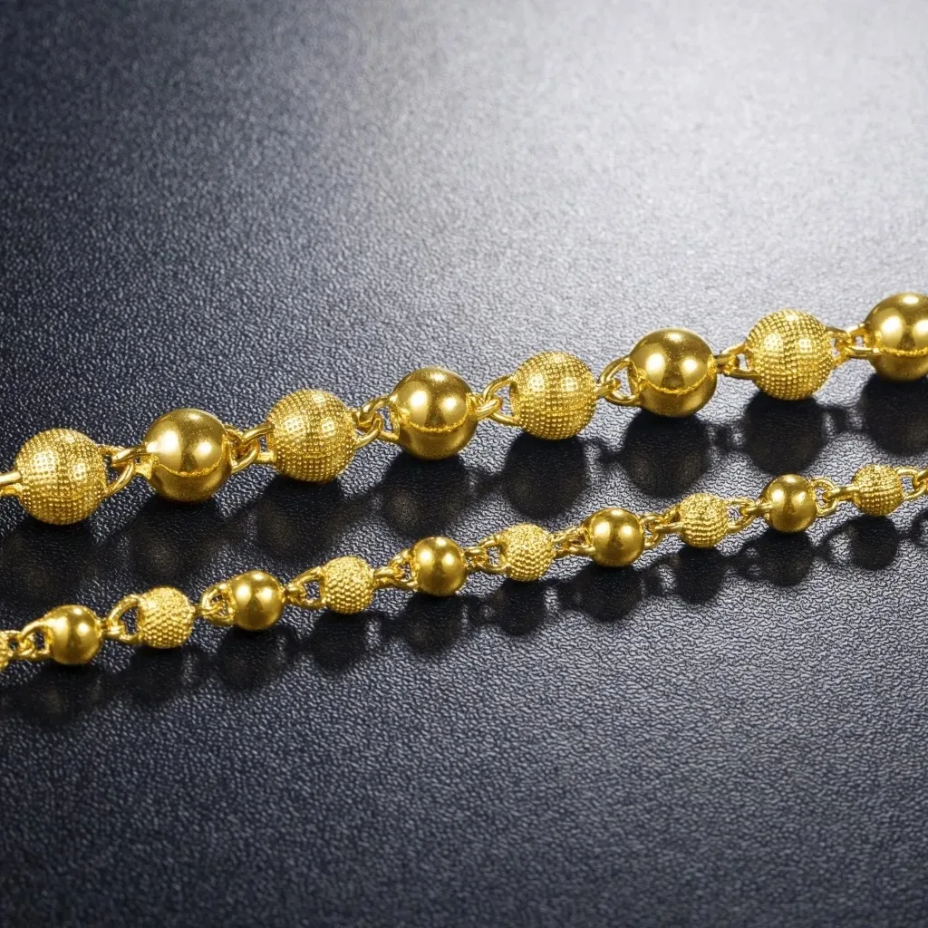 Zylax Jewelry Luxury 24K 9999 Pure Gold real gold Solid Frosted Beads Men's and Women's Necklace
Zylax Jewelry Luxury 24K 9999 Pure Gold real gold Solid Frosted Beads Men's and Women's Necklace