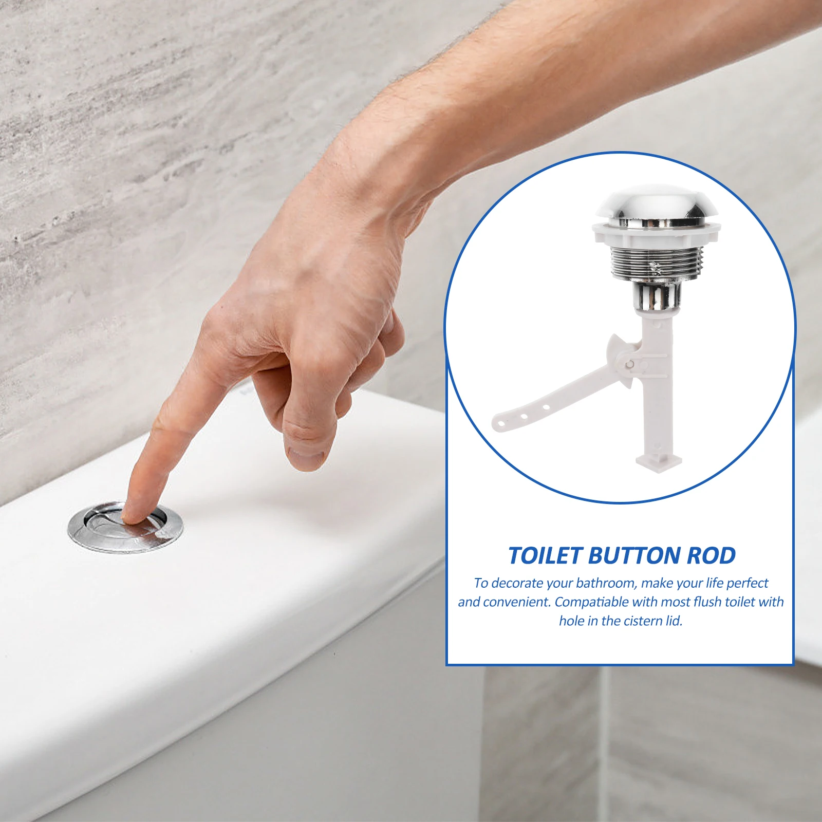Durable Toilet Switch Button Flush Assistor Push Button Rod Replacement Cistern Lid Easy Install Electroplating Plastic
Durable Toilet Switch Button Flush Assistor Push Button Rod Replacement Cistern Lid Easy Install Electroplating Plastic