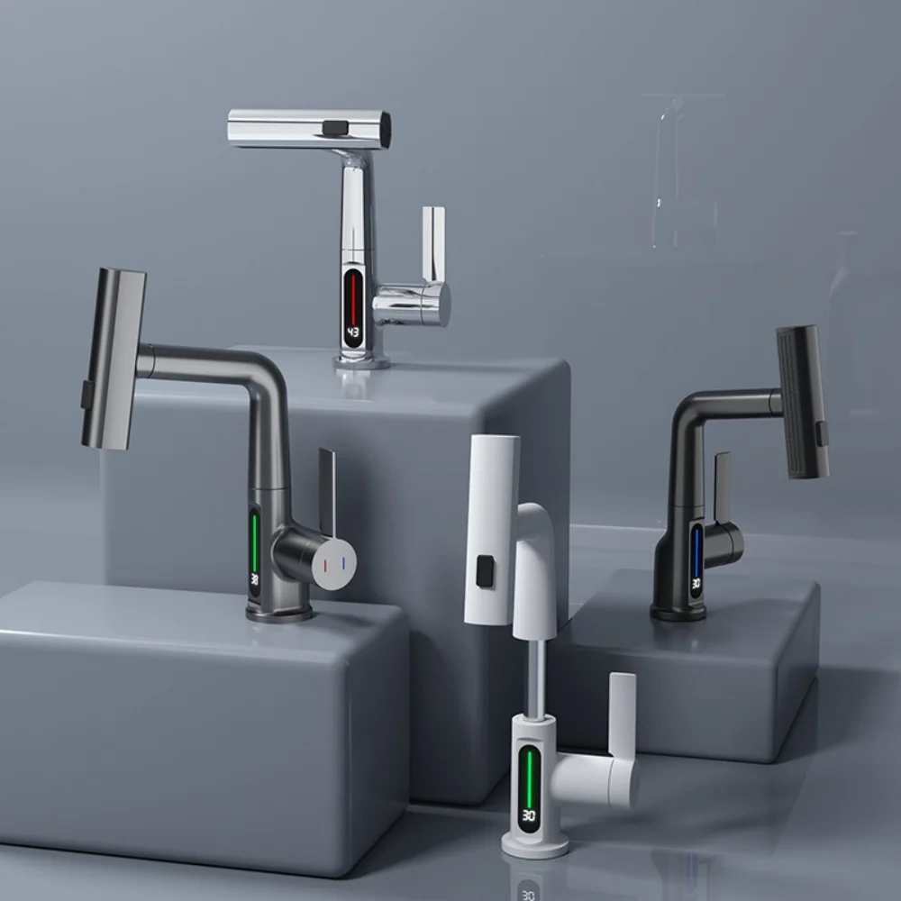 Temperature Digital Display Basin Water Tap 360 Rotating Faucet Waterfall Basin Faucet Pull-Out Kitchen and Bathroom Faucet
Temperature Digital Display Basin Water Tap 360 Rotating Faucet Waterfall Basin Faucet Pull-Out Kitchen and Bathroom Faucet