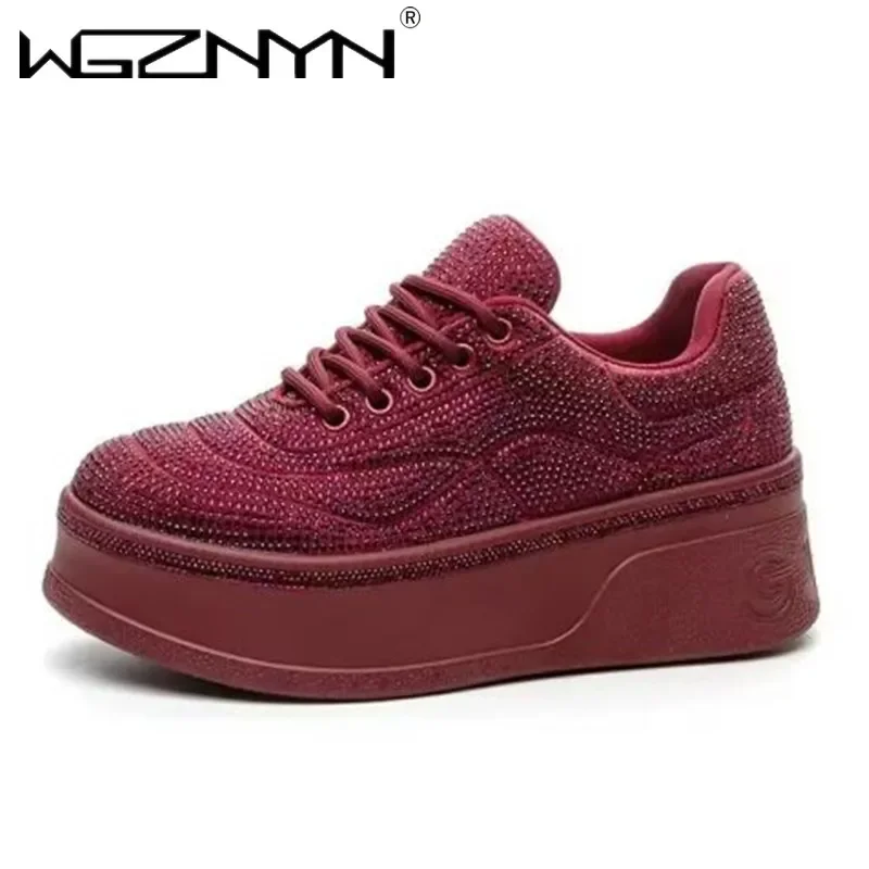 7CM Genuine Leather Bling Platform Wedge Heel Women Chunky Shoes Female Fashion Casual Shoes Zapatos Mujer Deportivos Sneakers
7CM Genuine Leather Bling Platform Wedge Heel Women Chunky Shoes Female Fashion Casual Shoes Zapatos Mujer Deportivos Sneakers