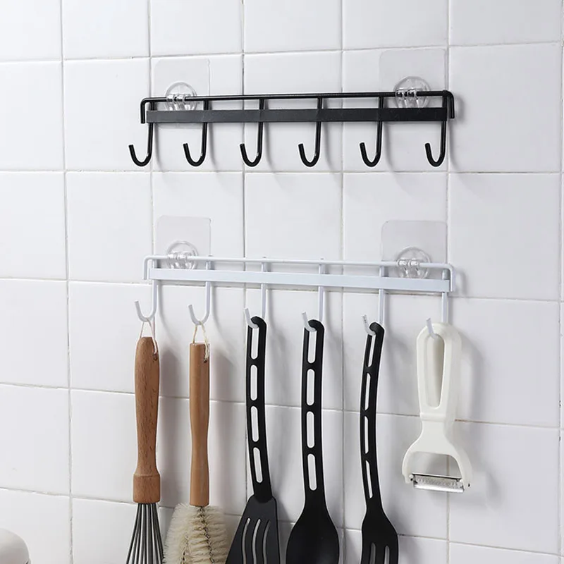 Kitchen Wall Hanging Hook Storage Rack 6 Hooks Kitchenware Towel Hook Hanger for Wall Door Bathroom Organizer Self Adhesive
Kitchen Wall Hanging Hook Storage Rack 6 Hooks Kitchenware Towel Hook Hanger for Wall Door Bathroom Organizer Self Adhesive