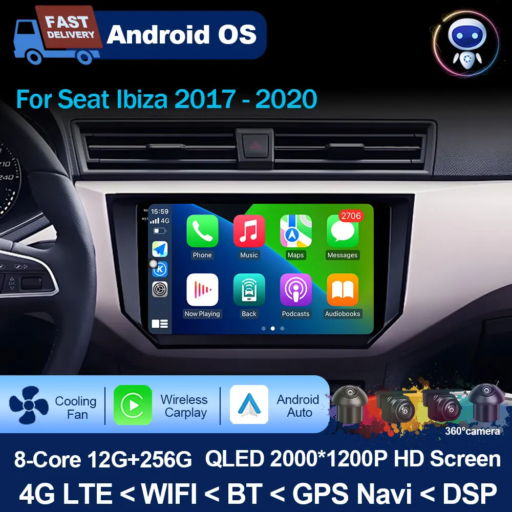 9-дюймовый QLED-экран, беспроводной Carplay для Seat Ibiza 2017-2020 Android, автомобильный радиоприемник, GPS Navi, Wi-Fi BT, DSP, стерео мультимедийный плеер
9-дюймовый QLED-экран, беспроводной Carplay для Seat Ibiza 2017-2020 Android, автомобильный радиоприемник, GPS Navi, Wi-Fi BT, DSP, стерео мультимедийный плеер