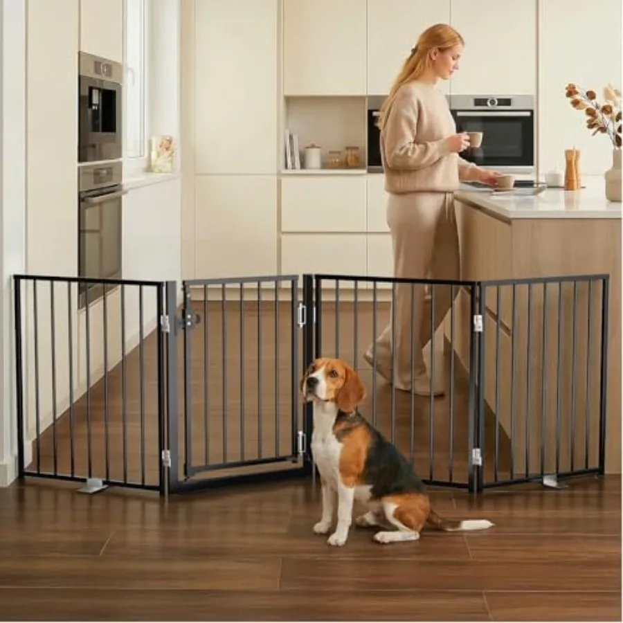 Metal Free Standing Dog Gate 80" Extra Wide Foldable Pet Gate with Walk-Thru Door Double-Locking Puppy Fence for Doorways Stair
Metal Free Standing Dog Gate 80" Extra Wide Foldable Pet Gate with Walk-Thru Door Double-Locking Puppy Fence for Doorways Stair