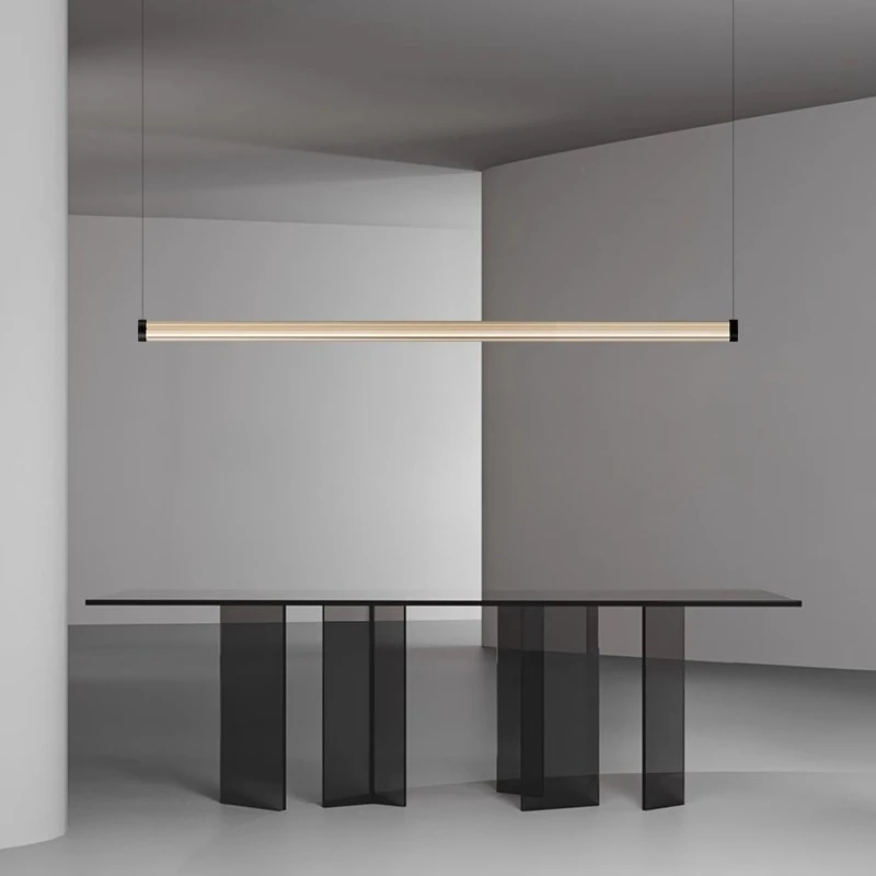 Italian minimalist restaurant pendant light, Nordic high-end bar design, creative modern minimalist straight glass strip light
Italian minimalist restaurant pendant light, Nordic high-end bar design, creative modern minimalist straight glass strip light