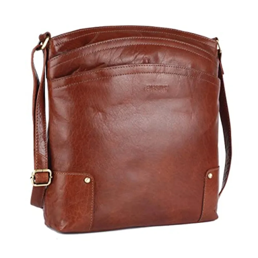 Women's crossbody handbag for daily use, genuine leather, black, triple-zip organization and soft premium sling design
Women's crossbody handbag for daily use, genuine leather, black, triple-zip organization and soft premium sling design