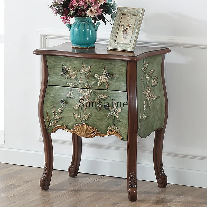 American rural retro painted sofa side cabinets, living room corner storage cabinets
American rural retro painted sofa side cabinets, living room corner storage cabinets