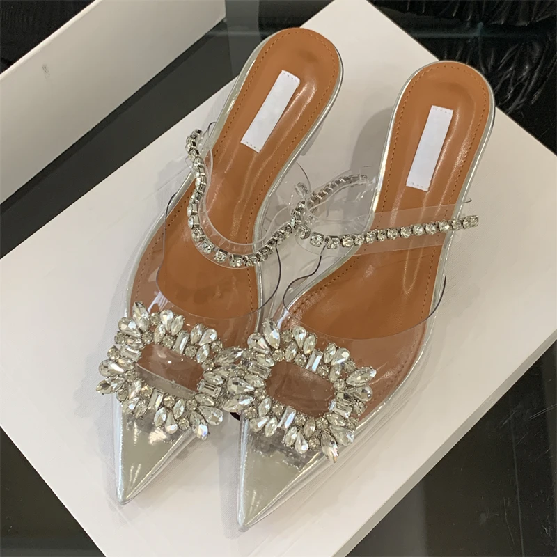 Aneikeh/прозрачные сандалии с острым носком, шлепанцы на высоком каблуке, женские элегантные вечерние модельные туфли с пряжкой и кристаллами и бриллиантами, туфли на низком каблуке
Aneikeh/прозрачные сандалии с острым носком, шлепанцы на высоком каблуке, женские элегантные вечерние модельные туфли с пряжкой и кристаллами и бриллиантами, туфли на низком каблуке