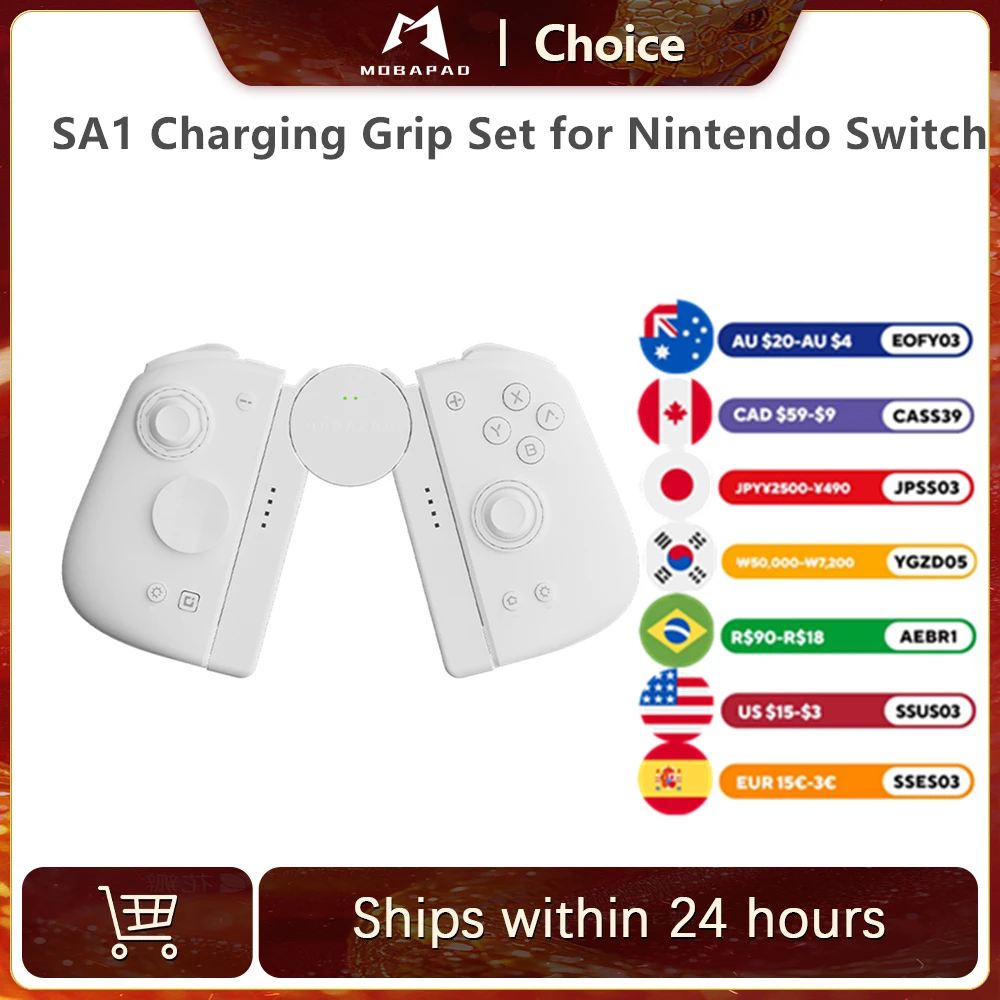 Mobapad SA1 Charging Grip Set for Nintendo Switch Joycon Gaming Controller Bracket Charging Station for Mobapad M6 HD Gamepad
Mobapad SA1 Charging Grip Set for Nintendo Switch Joycon Gaming Controller Bracket Charging Station for Mobapad M6 HD Gamepad