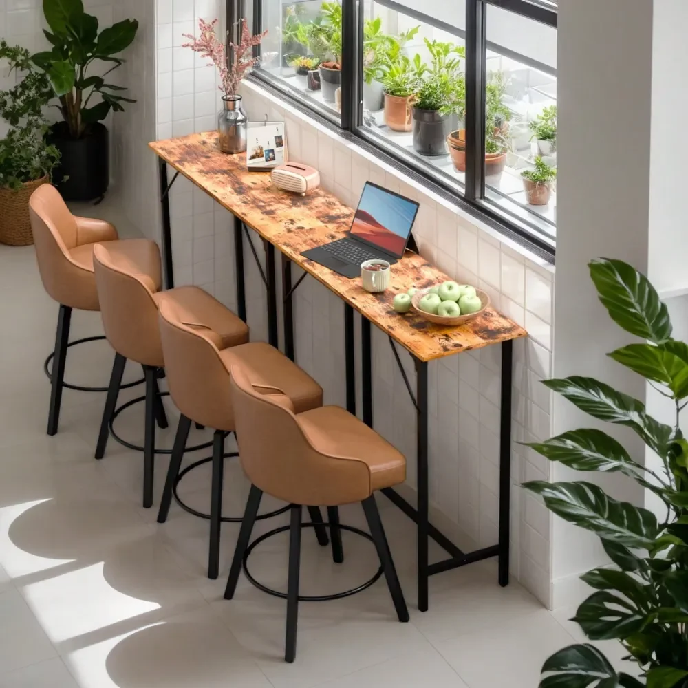 Bar Table Brown 209 Lbs Capacity Pub Height Table With Durable MDF Top Metal Frame, Ideal For Kitchen Bar Counte
Bar Table Brown 209 Lbs Capacity Pub Height Table With Durable MDF Top Metal Frame, Ideal For Kitchen Bar Counte