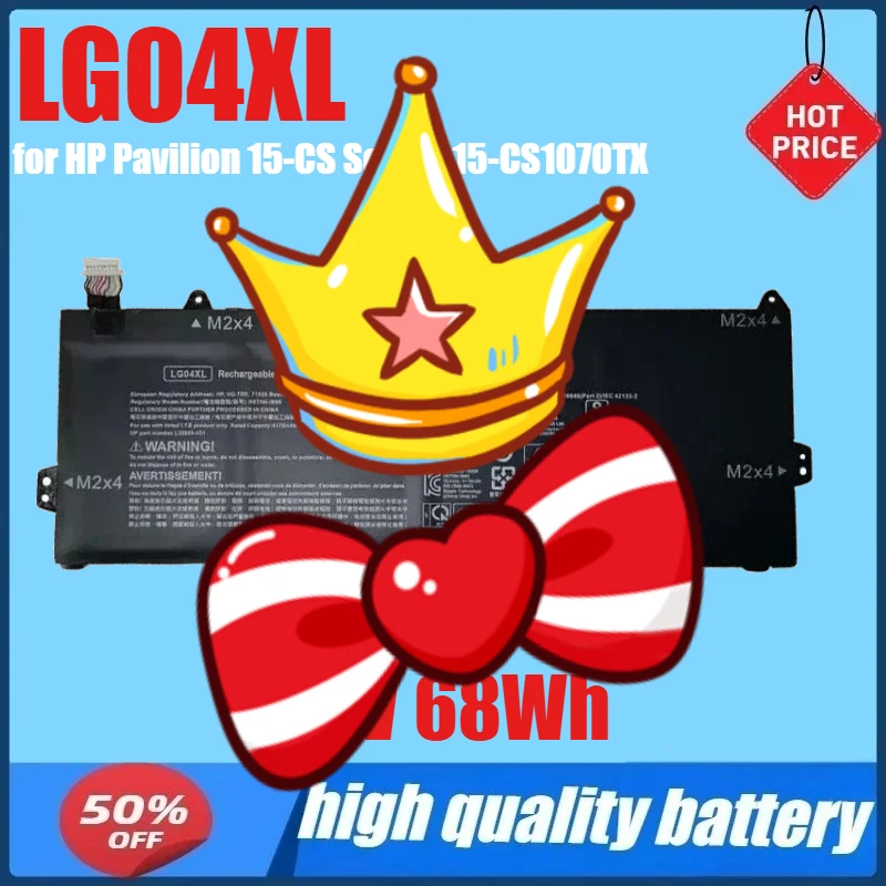 LG04XL 15.4V 68Wh Battery for HP Pavilion 15-CS Series 15-CS1070TX L32654-005 L32535-1C1 L32535-141 HSTNN-IB8S
LG04XL 15.4V 68Wh Battery for HP Pavilion 15-CS Series 15-CS1070TX L32654-005 L32535-1C1 L32535-141 HSTNN-IB8S
