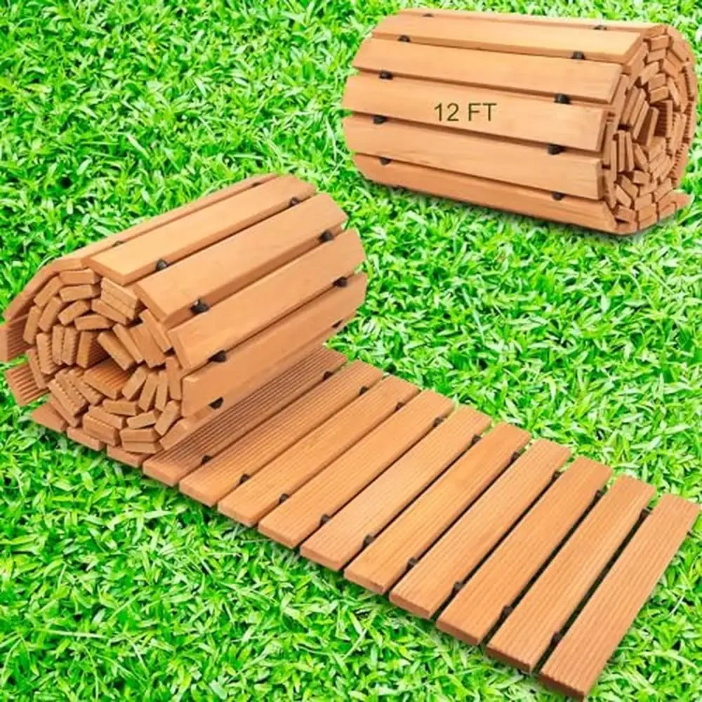 Wooden Garden Pathway 12ft Cedar Walkway UV Resistant Non-Slip Wood Trail Outdoor Spaces Easy Installation Wedding Events Beach
Wooden Garden Pathway 12ft Cedar Walkway UV Resistant Non-Slip Wood Trail Outdoor Spaces Easy Installation Wedding Events Beach