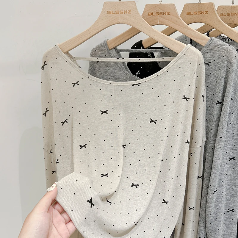 Lazy Style Bow Long Sleeve T-shirt Women 2024 Autumn Spring Fashion Streetwear Casual T-shirt Hollow Out Backless Top
Lazy Style Bow Long Sleeve T-shirt Women 2024 Autumn Spring Fashion Streetwear Casual T-shirt Hollow Out Backless Top