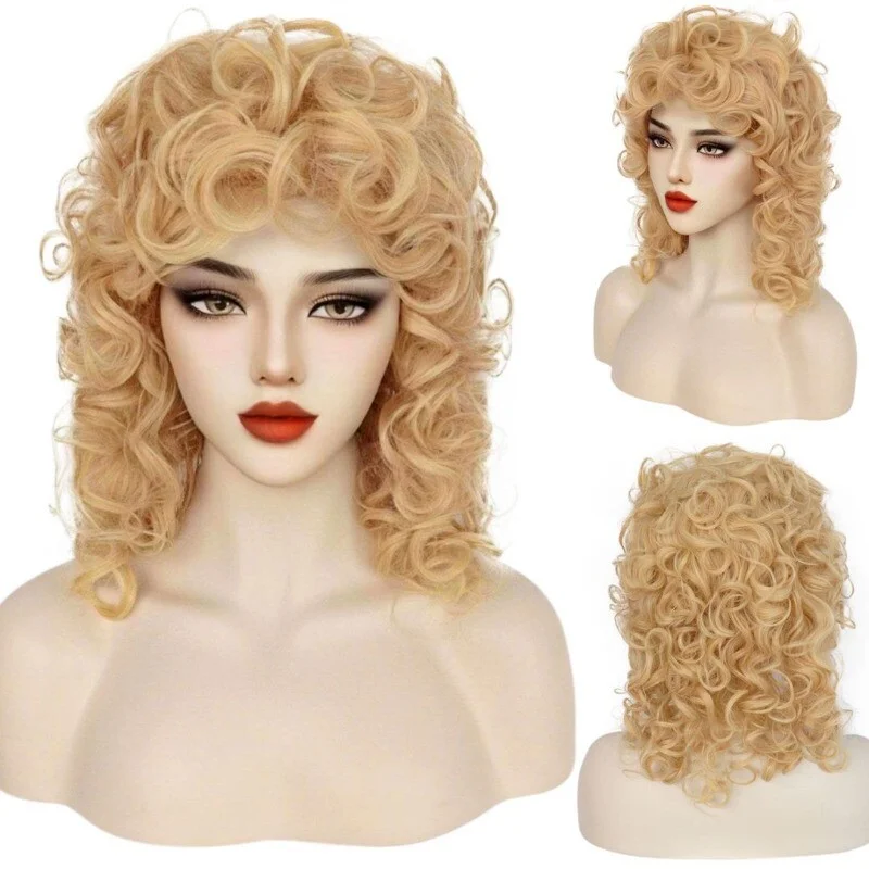 Women Long Wavy Curly Ladies Hair Fluffy Blonde Wig
Women Long Wavy Curly Ladies Hair Fluffy Blonde Wig