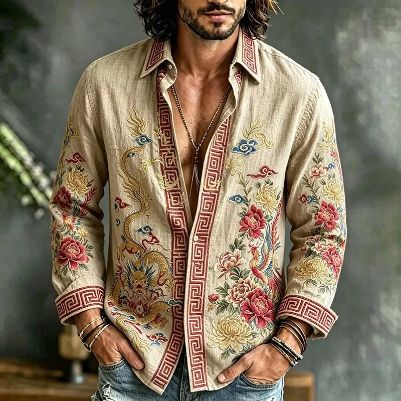New men's rice white abstract ink wash shirt Bohemian vacation style artistic leisure versatile shirt clothing
New men's rice white abstract ink wash shirt Bohemian vacation style artistic leisure versatile shirt clothing