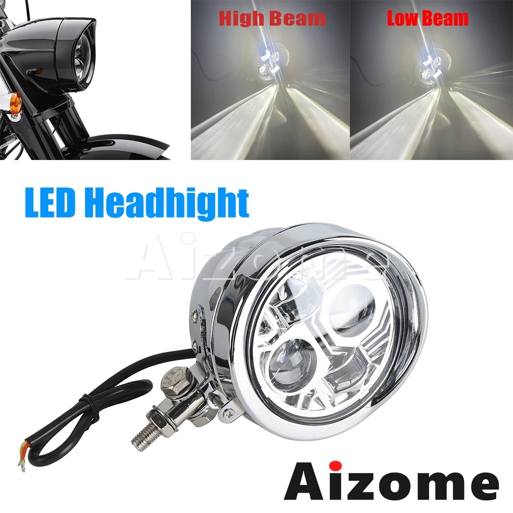 4.5" LED Headlight Low/High Beam Head lights For Harley Cruiser Bobber Cafe Racer Old school Universal Accessories Front Lamps
4.5" LED Headlight Low/High Beam Head lights For Harley Cruiser Bobber Cafe Racer Old school Universal Accessories Front Lamps
