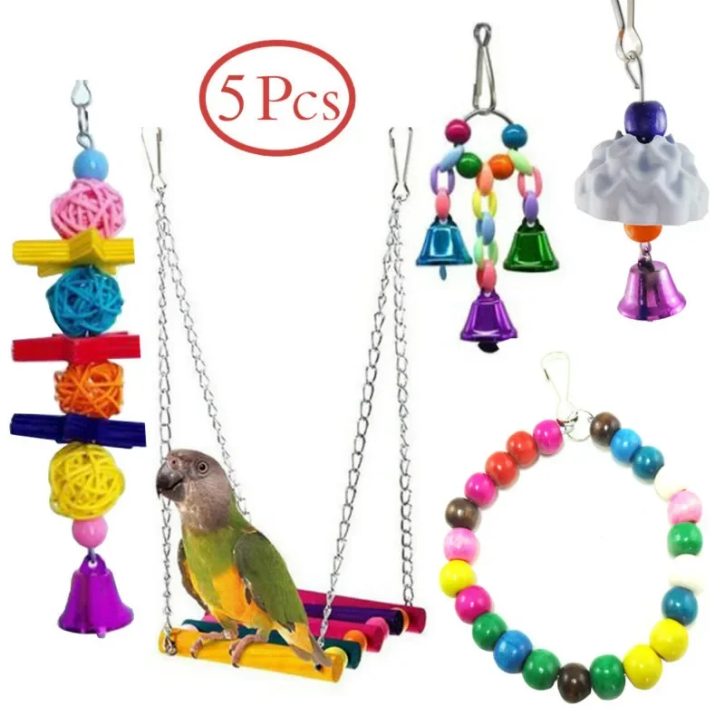 Bird Parrot Bite Pet Bird Toy Hanging Swing Bell Vine Bal String 5-Piece Set
Bird Parrot Bite Pet Bird Toy Hanging Swing Bell Vine Bal String 5-Piece Set