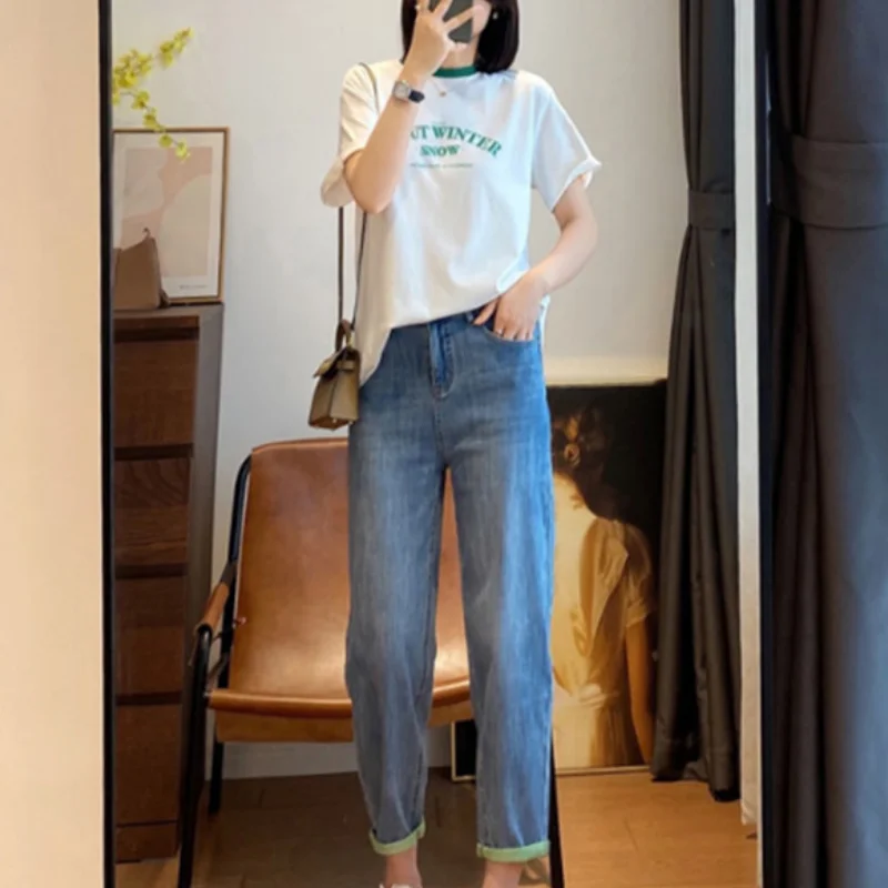 Vintage Light Blue Jeans Elastic Contrast Flap Loose Self Cultivation Pants High Waist Straight Pipe Smoke Pipe Pants Spring
Vintage Light Blue Jeans Elastic Contrast Flap Loose Self Cultivation Pants High Waist Straight Pipe Smoke Pipe Pants Spring