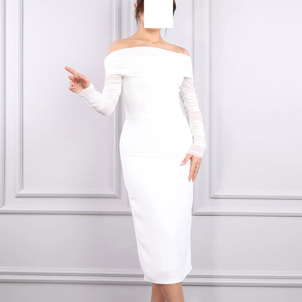 Customized Elegant Off the Shoulder Jersey Evening Dresses Fashion Boat Neck Long Sleeves Straight Tea Length Homecoming Dress
Customized Elegant Off the Shoulder Jersey Evening Dresses Fashion Boat Neck Long Sleeves Straight Tea Length Homecoming Dress