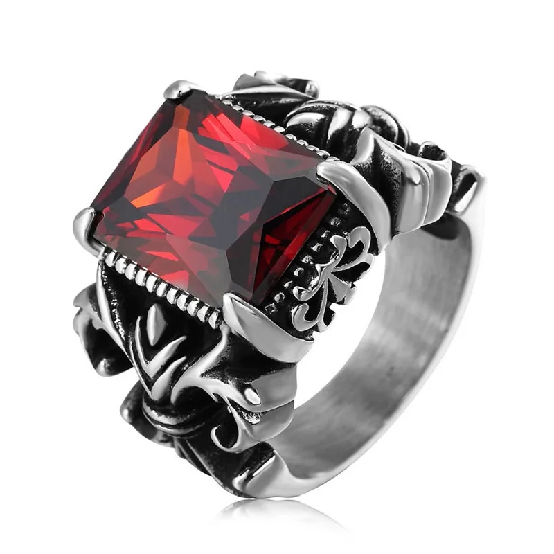 Vintage Gothic Cross Men's Titanium Stainless Steel Rings Red Ruby Gemstones Diamonds Cool Masculine Finger Bands Sizes 7-11,12
Vintage Gothic Cross Men's Titanium Stainless Steel Rings Red Ruby Gemstones Diamonds Cool Masculine Finger Bands Sizes 7-11,12