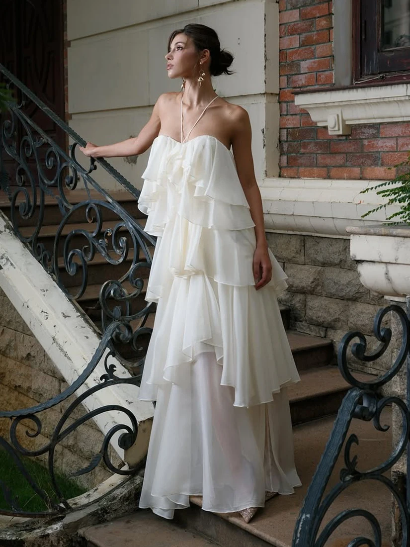 SylCue Camellia Moonlight Series Sleeveless Long Dress Hanging Neck Gauze Layering Fairy Atmosphere Summer Polyester Blend
SylCue Camellia Moonlight Series Sleeveless Long Dress Hanging Neck Gauze Layering Fairy Atmosphere Summer Polyester Blend