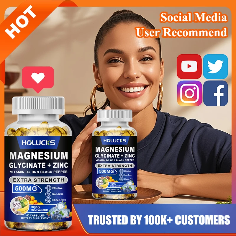 High Absorption Magnesium Glycinate & Zinc Supplement, for Eases PMS, Supports Mood, Sleep & Healthy Metabolism, Immunity, Vegan
High Absorption Magnesium Glycinate & Zinc Supplement, for Eases PMS, Supports Mood, Sleep & Healthy Metabolism, Immunity, Vegan