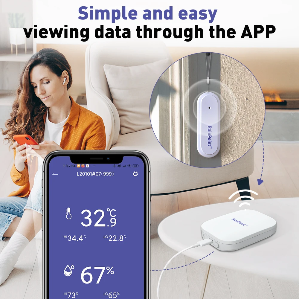 IP54 Mini Wireless Weather Station Remote Sensor WiFi APP Control Home Indoor Outdoor Real-time Air Humidity Temperature Monitor
IP54 Mini Wireless Weather Station Remote Sensor WiFi APP Control Home Indoor Outdoor Real-time Air Humidity Temperature Monitor