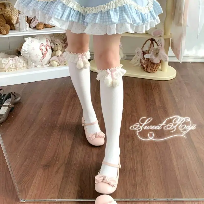 Harajuku Kawaii White Lace Frill Knee High Socks Pink Bow Pom Pom Sweet Lolita Daily Casual Stockings
Harajuku Kawaii White Lace Frill Knee High Socks Pink Bow Pom Pom Sweet Lolita Daily Casual Stockings