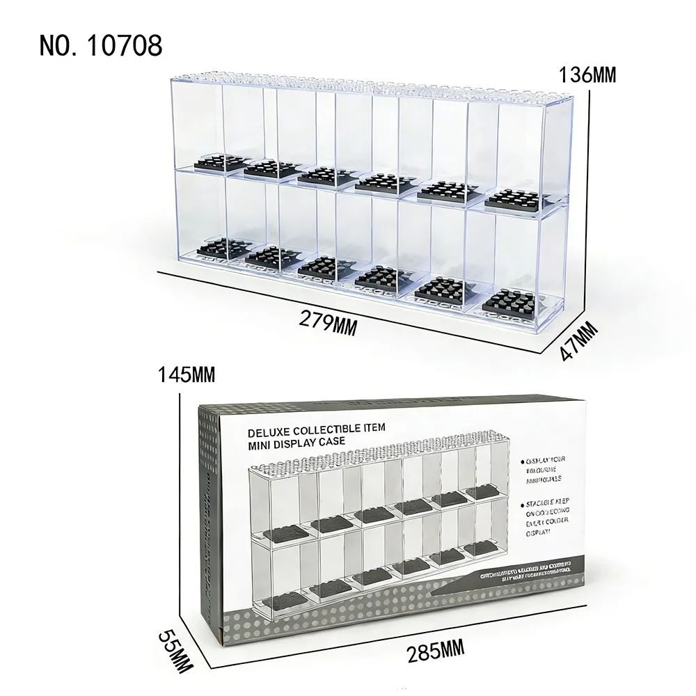 Clear Acrylic Minifigures Display Case Transparent Showcase Large Capacity Dustproof Display Box Stackable Design Movable Steps
Clear Acrylic Minifigures Display Case Transparent Showcase Large Capacity Dustproof Display Box Stackable Design Movable Steps