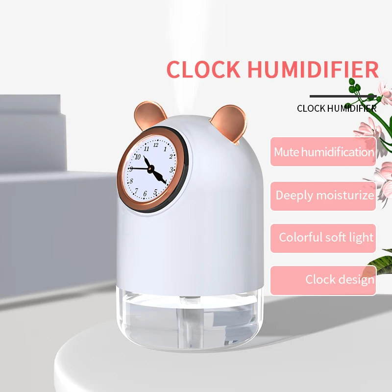 New Dual-Spray Cute Pet Clock Humidifier Moisturizing Night Light Small Large-Capacity Humidificador Ultrasonic Transducer
New Dual-Spray Cute Pet Clock Humidifier Moisturizing Night Light Small Large-Capacity Humidificador Ultrasonic Transducer