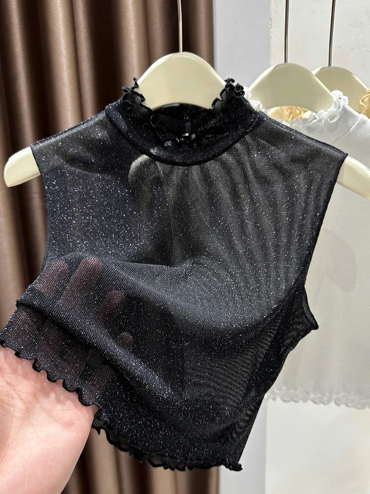Ele iny Silk Me Fake Collar Spring Sweater Design Double Layer Earlet f High Collar Base irt Women's Lace irt
Ele iny Silk Me Fake Collar Spring Sweater Design Double Layer Earlet f High Collar Base irt Women's Lace irt