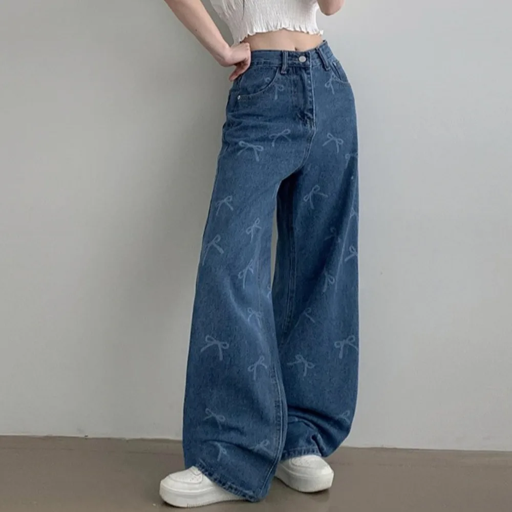 Retro Knot Print High Waist Slimming Casual Wide Leg Jeans Women's Spring Summer Chic Floral Denim Pants for Ladies
Retro Knot Print High Waist Slimming Casual Wide Leg Jeans Women's Spring Summer Chic Floral Denim Pants for Ladies