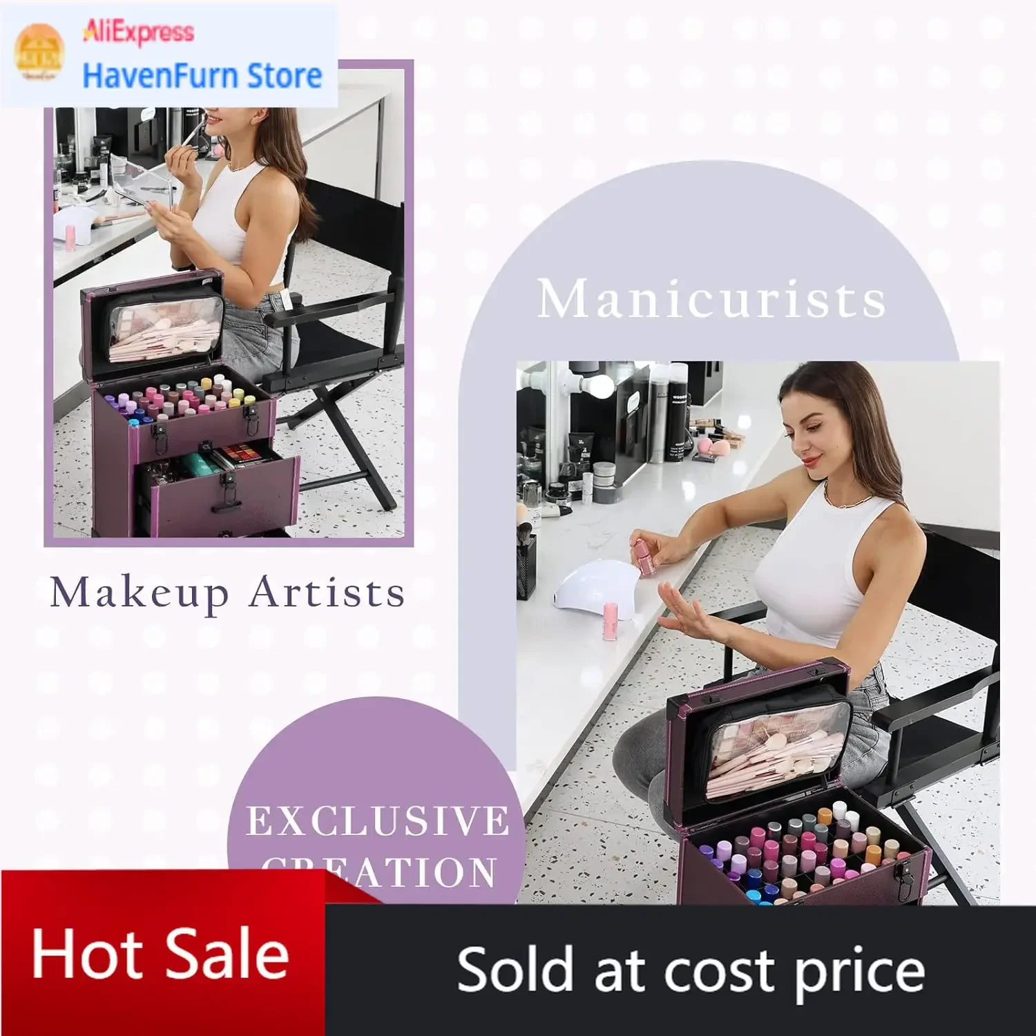Activity priceFRENESSA Rolling Nail Case Wheeled Manicure Storage Case Polish Organizer Professional Makeup Trolley for Studio o
Activity priceFRENESSA Rolling Nail Case Wheeled Manicure Storage Case Polish Organizer Professional Makeup Trolley for Studio o